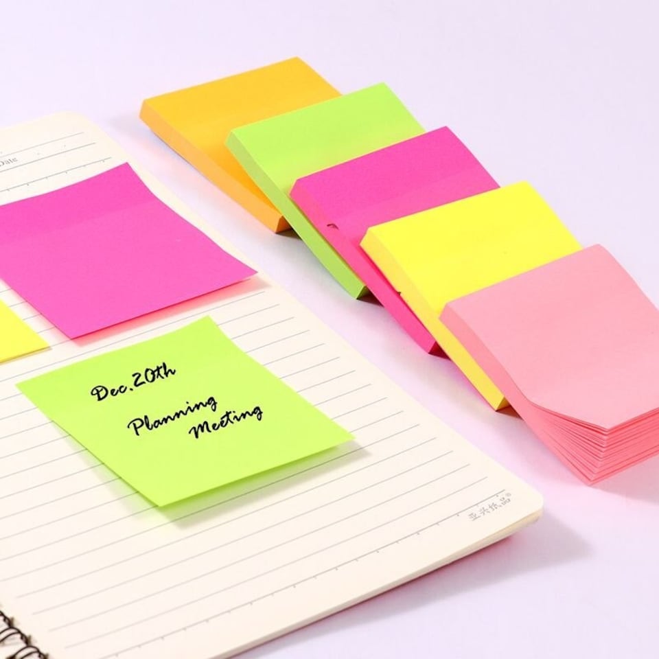 image 1 of 400 Sheets Pastel Colour Sticky Notes Memo Block 75x75mm | Multi