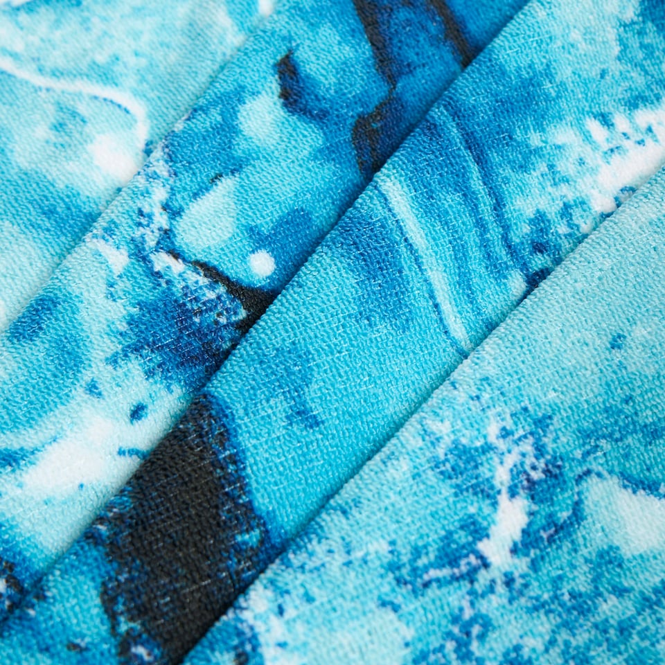 image 1 of OHS Marble Print Soft Absorbent Quick Drying Travel Holiday Summer Beach Bath Towel Blue | Teal Blue | One size