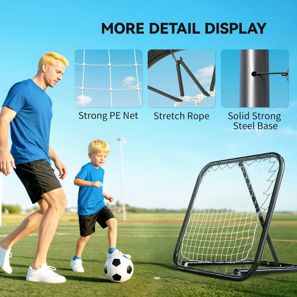 image 1 of HOMCOM Angle Adjustable Rebounder Net Goal Training Set Football, Baseball