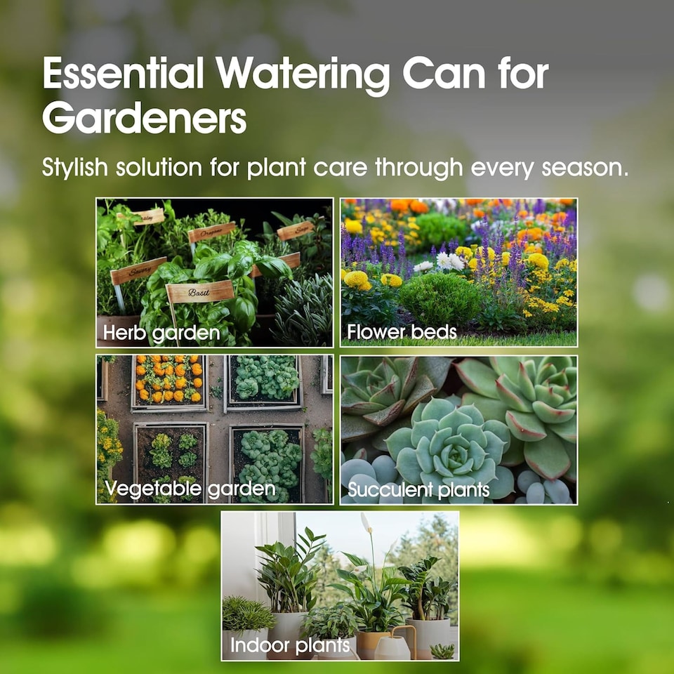 image 1 of 6L Black Watering Can With Detachable Sprinkler Rose