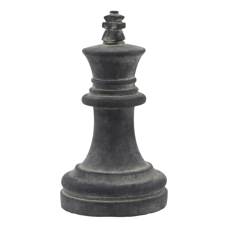 image 1 of Hill Interiors Amalfi King Chess Piece - Grey - 28cm x 16cm x 16cm