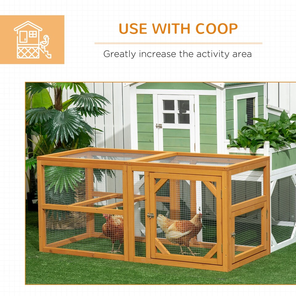 image 1 of PawHut Wooden Chicken Coop w/ Perches, Doors, for 2-4 Chickens