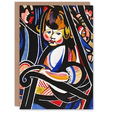 Henry Lyman Sayen Art Card Child in Rocker Abstract Painting