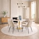 image 1 of Corby Round Dining Table with White Polished Marble Top & Gold Base inc 4 Brooke Dining Chairs in Beige