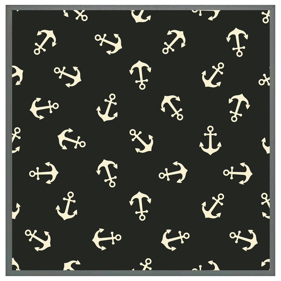 image 1 of Anchors on black background (Picutre Frame) Black | XL