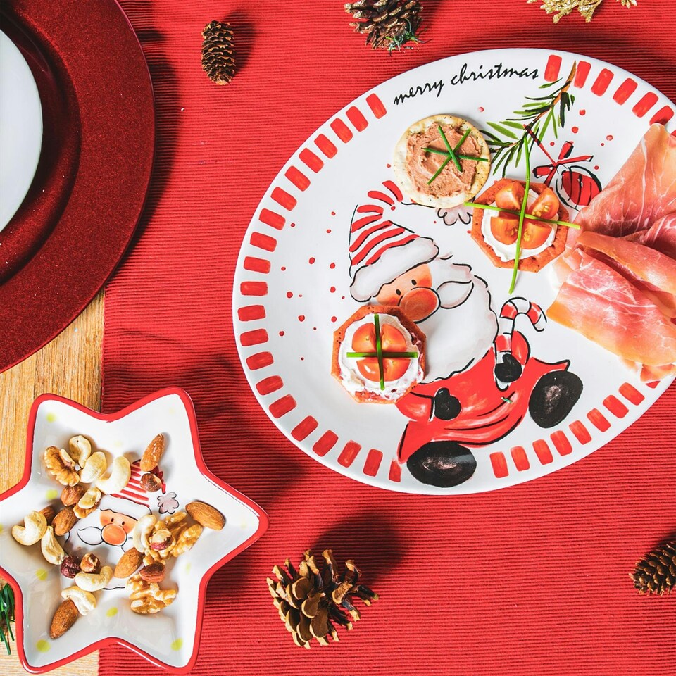 image 1 of Nicola Spring Father Christmas Serving Platters - 31 x 25.5cm - White White