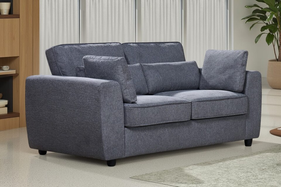 image 1 of Dark Grey Chenille Fabric 2 Seater Sofa ALFIE