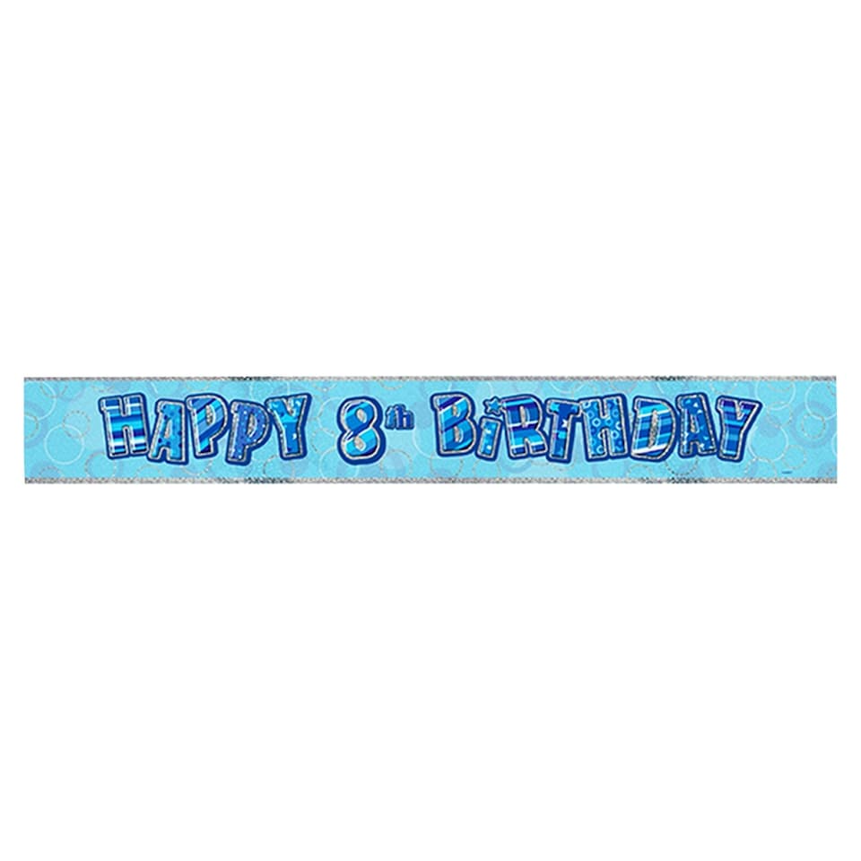 image 1 of Unique Party Childrens Happy Birthday Glitz Foil Banner - Blue - 15th