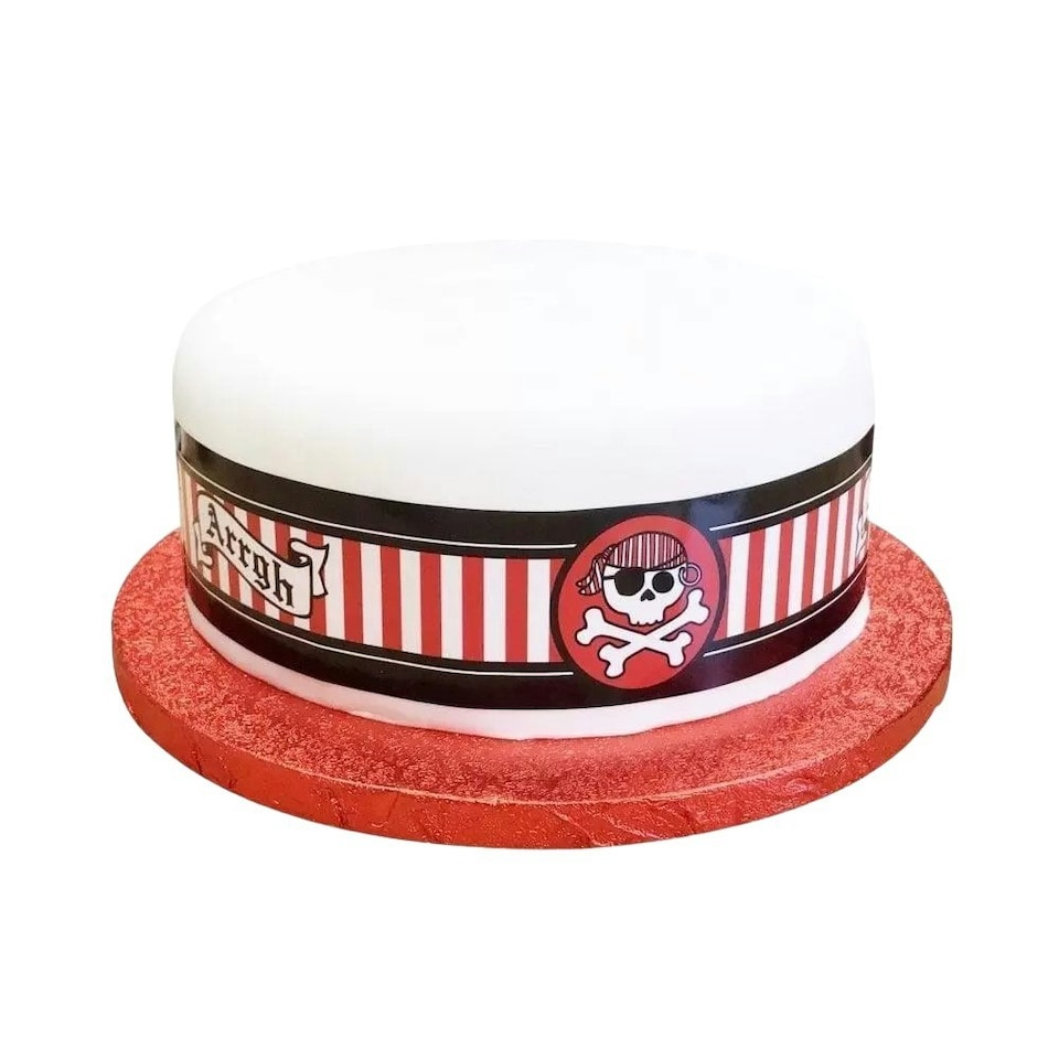Anniversary House Pirate Cake Decoration - Red/Black/White - One Size