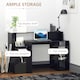 image 4 of HOMCOM Multi-Storage & Workstation Desk Table Storage Shelves Home Office Black