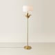 image 4 of ValueLights Christina Gold Palm Leaf Floor Lamp White Shade and Bulb