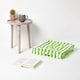 image 2 of Homescapes Cotton Green Thick Stripe Floor Cushion - 50 x 50 cm | Green | 50 x 50 cm