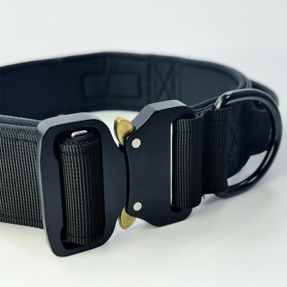image 1 of HugglePets Tactical K9 Endurance Dog Collar Black | S