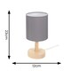 image 3 of ValueLights Nelly Pair of Grey Shade with Wooden Base Bedside Table Lamps with LED Bulbs