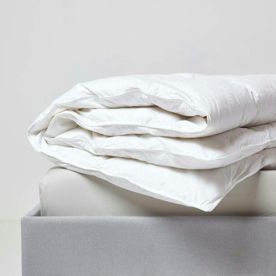 image 1 of Homescapes Duck Down 13.5 Tog All Season Duvet Set, Super King | White | Super King