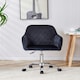image 2 of Office Chair black velvet swivel with arms and wheels leisure home desk computer | Black