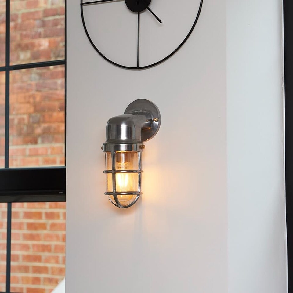 image 1 of ValueLights Quay Chrome Nautical Fisherman Metal Outdoor Wall Light