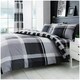 image 1 of VELVETIO Waverly Check Duvet Cover Set Reversible Polycotton Easy Care Beddings Grey | Single