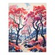 image 3 of Autumn Trees Countryside Landscape Pink Black Framed Wall Art Print A4