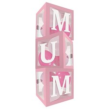 Mother's Day Mum Spellout Giant Pop Up Clear Balloon Block Stackable Boxes