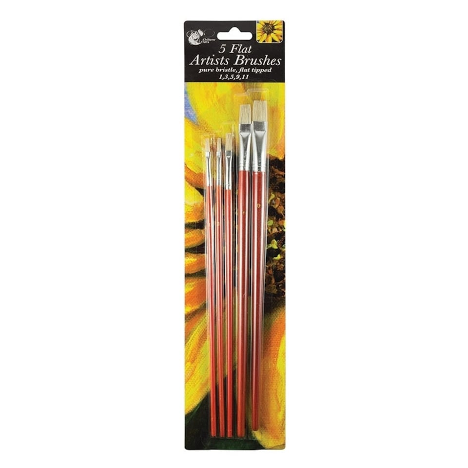 image 1 of Artist Brush Flat Head (5 Pack)