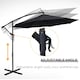image 5 of Outsunny 3(m) Garden Banana Parasol Cantilever Umbrella w/Crank& Base, Black