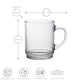 image 3 of Duralex Versailles Glass Coffee Mugs - 260ml Cups for Tea, Hot Drinks - Clear - Pack of 6 | Clear | Clear