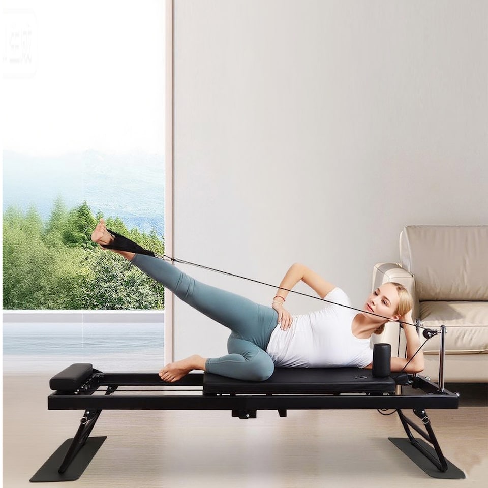 image 1 of Gr8 Home Pilates Reformer Stretch Machine Folding Home Gym Equipment Body Sculpting Board