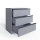 image 1 of FWStyle Lania Ripple Ridged 3 Drawer Chest Of Drawers Matt Grey