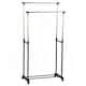 image 1 of KCT Adjustable Double Clothes Rack on Wheels Black | Silver | One Size