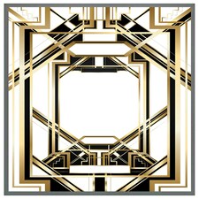 Art deco golden black frame (Picture Frame) Grey | S