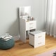 image 2 of HOMCOM 3 in 1 Dressing Table Vanity Desk with Mirror and Cushioned Stool White