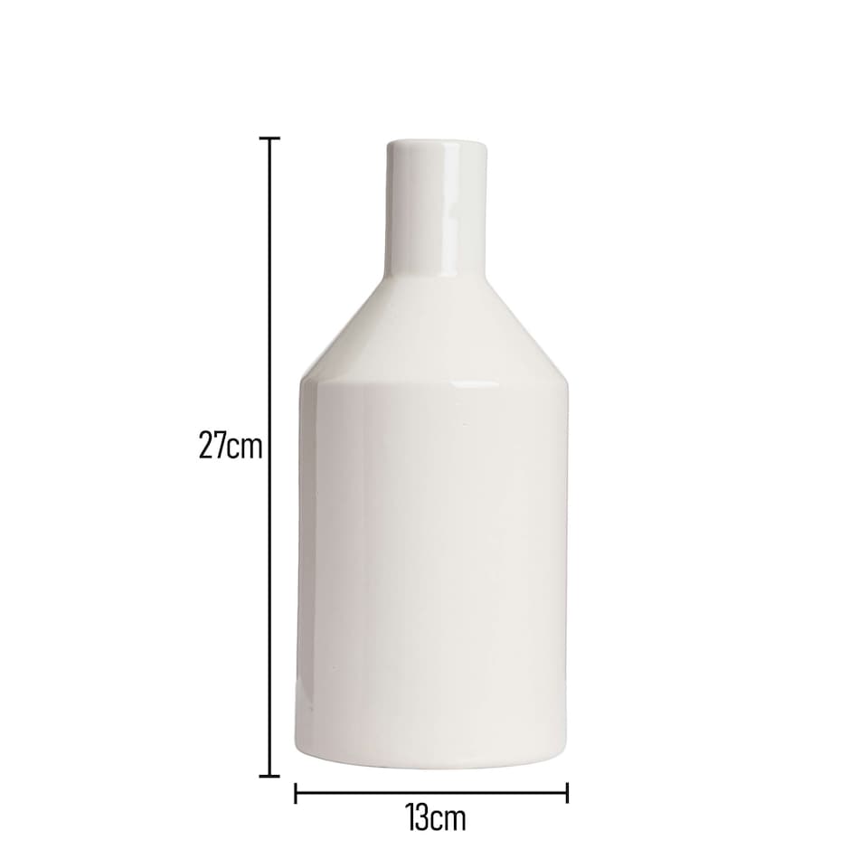 image 1 of BHS Bottle Ceramic Vase | Cream | Cream | 1