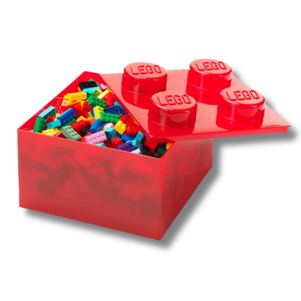 image 1 of LEGO Storage Brick 4 Stud- Translucent Red