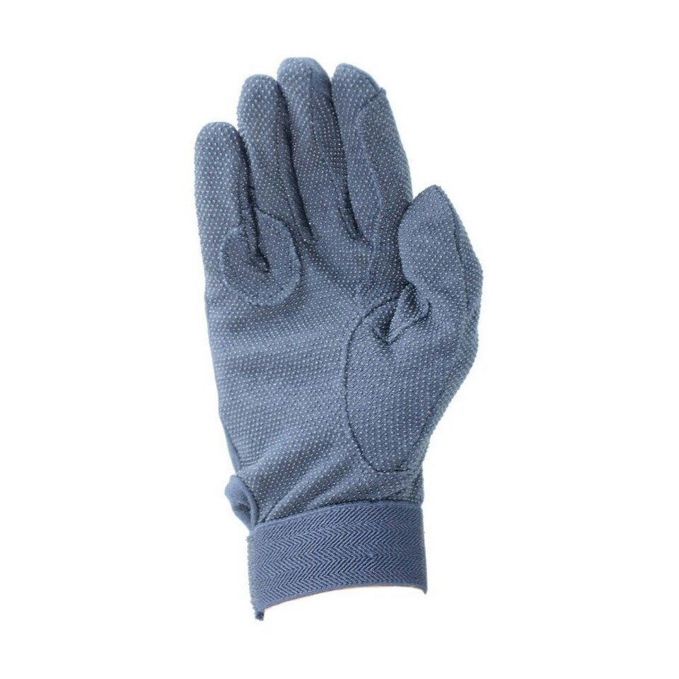 Hy5 Adults Cotton Pimple Palm Riding Gloves - Navy - XS Blue | XS