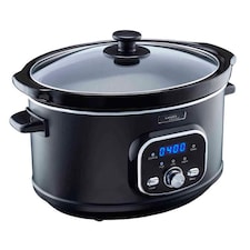 Cooks Professional Digital Slow Cooker 6.5L with Dishwasher Safe Bowl, 2 Heat Settings, Keep Warm & Delay Functions | Black | Black