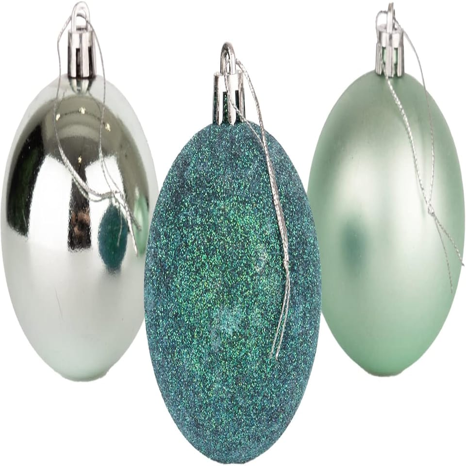 image 1 of 60mm/18Pcs Christmas Baubles Shatterproof Turquoise,Tree Decorations