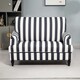 image 6 of HOMCOM Cuddle Chair with Stripe, Armchair for Living Room, Black and White 