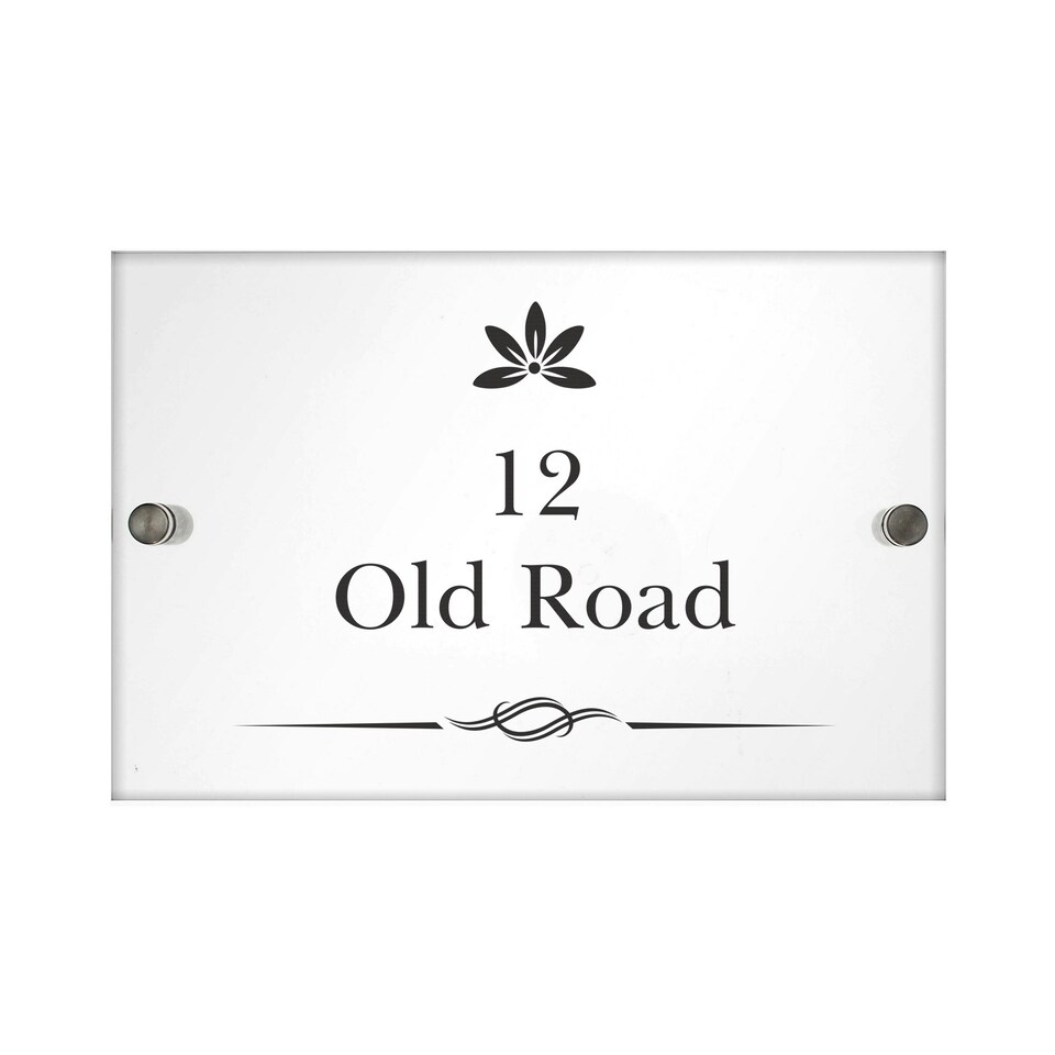image 1 of Personalised Decorative Swirl Acrylic House Sign