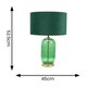 image 2 of ValueLights Leigh Forest Green Glass and Gold Detail Table Lamp with Velvet Drum Shade