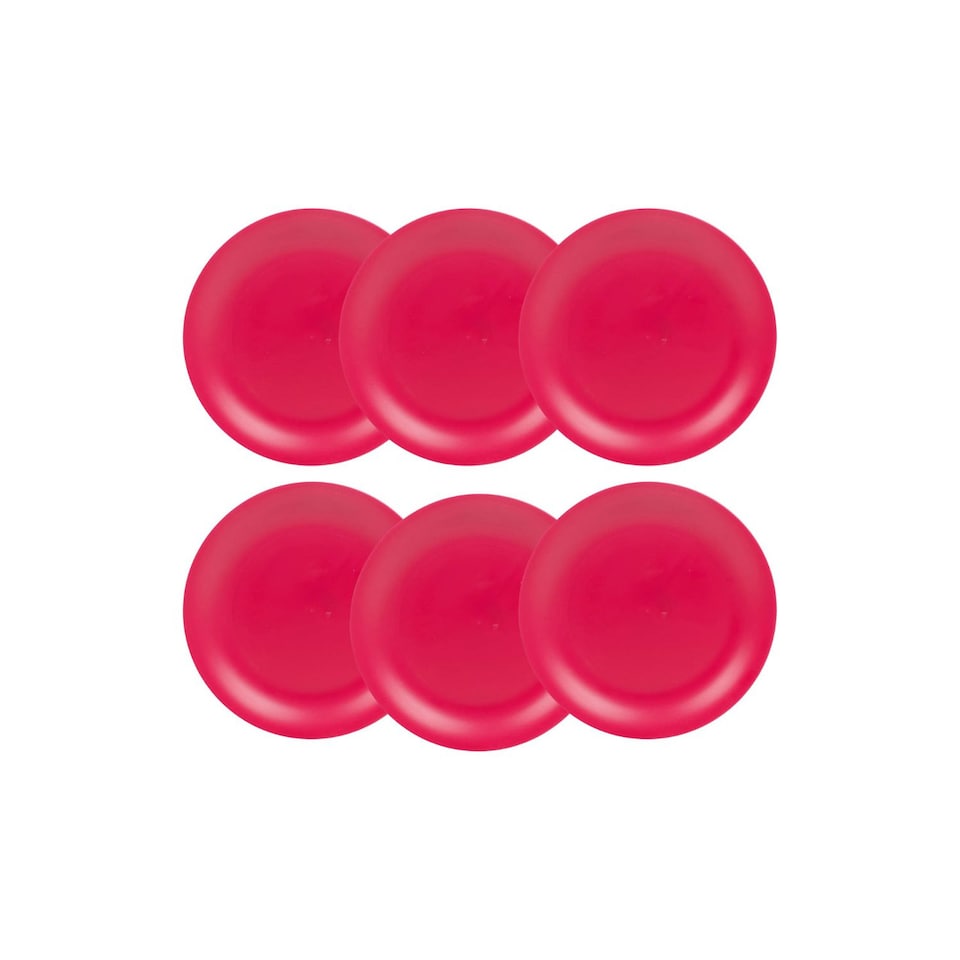 image 1 of Unbreakable Reusable Plastic Dinner Plates | Pink | 6