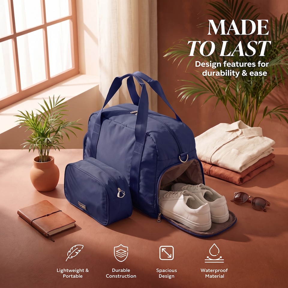 image 1 of Lugg Duffle and Toiletry Bag Set Waterproof Expandable Cabin Size 2 Piece