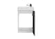 image 8 of Cloakroom Vanity Unit Small Sink Wall Cabinet Slimline White Ribbed 400mm Adel