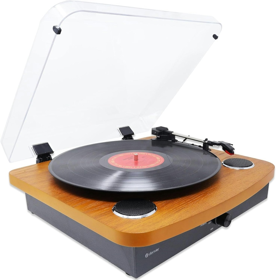 image 1 of Lightwood Vinyl Record Player With Stereo Speakers - Bluetooth Send & Receive - USB & SD Recording - AUX IN & RCA Out