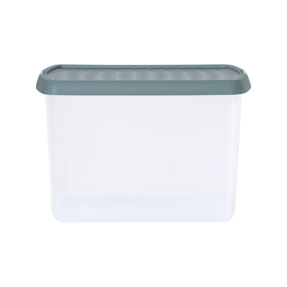 image 1 of Wham Clip 5x 21.5L Rectangular Plastic Storage Boxes with Clip Lock Lids. Ideal for Home, Office, Toys & More - Clear/Green Milieu | Green | Green Milleu | 5
