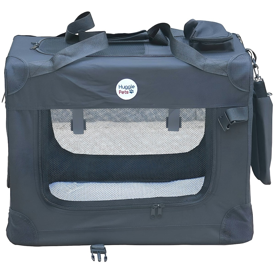 image 1 of HugglePets Fabric Crate Foldable Pet Carrier