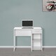 image 4 of Adore Matt White Study Desk with Drawer & Shelves White