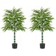 image 1 of COSTWAY Set of 2 125 CM Artificial Bamboo Tree Greenery Plants Green | One Size
