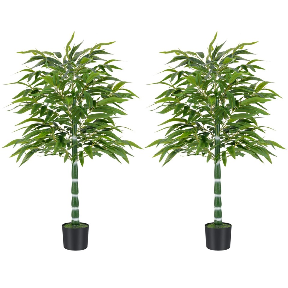 image 1 of COSTWAY Set of 2 125 CM Artificial Bamboo Tree Greenery Plants Green | One Size