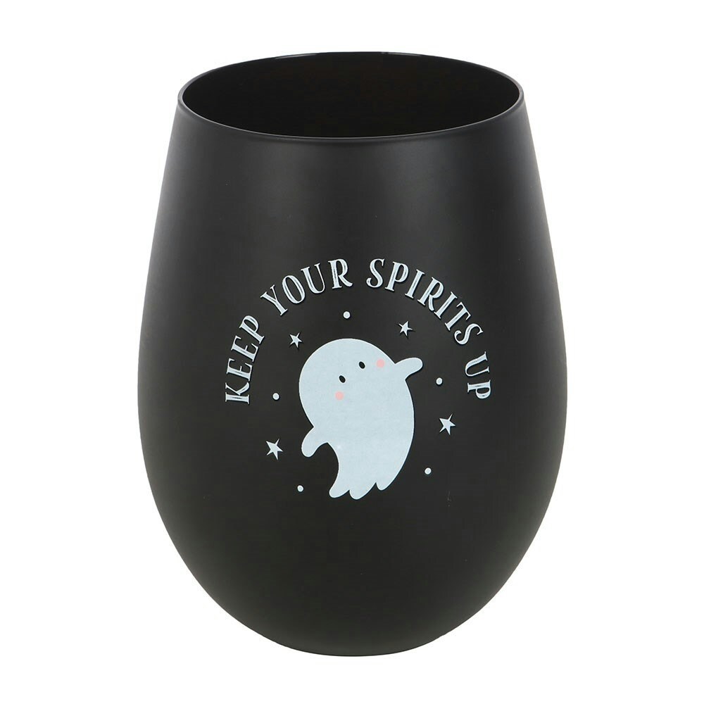 Something Different Keep Your Spirits Up Ghost 500ml Stemless Glass - Black - One Size